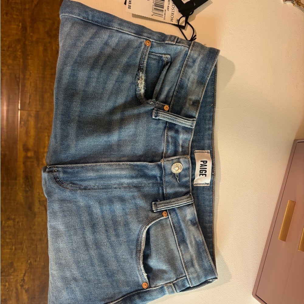 PAIGE Women's Light Blue Straight Leg Jeans